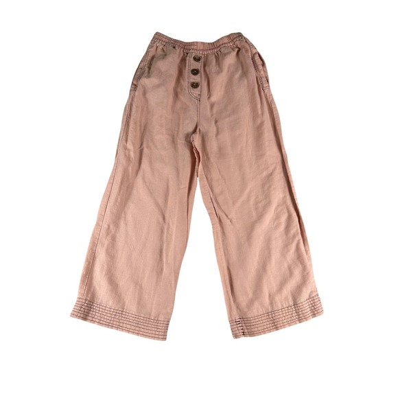 Zara Pants - Zara Wide Leg Pants Womens S Pink Linen Blend Boho Coastal Beachy Trousers New